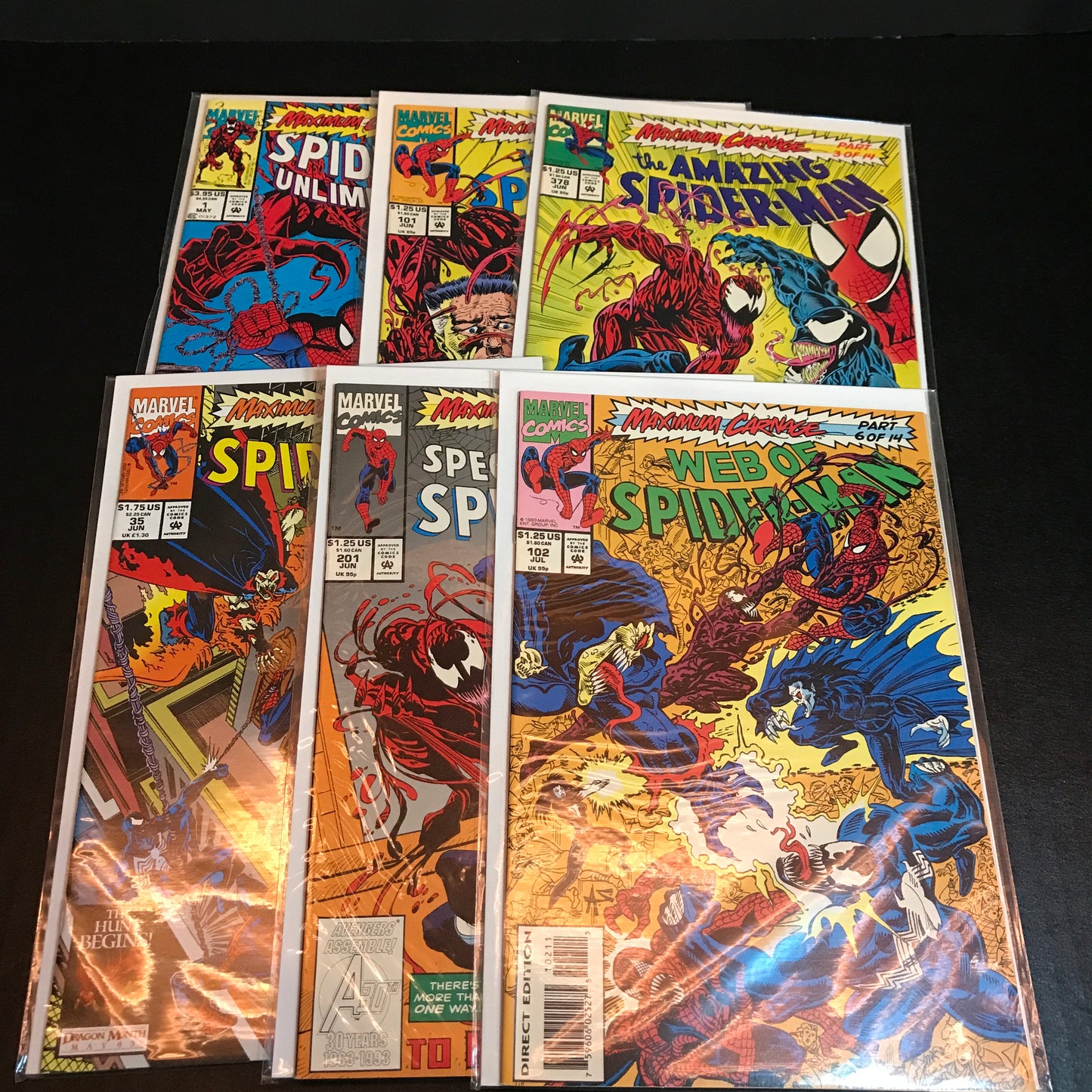 Spider-Man Unlimited - Tom DeFalco - Complete Set of 'Maximum Carnage' Event - 14 Comics - 1993