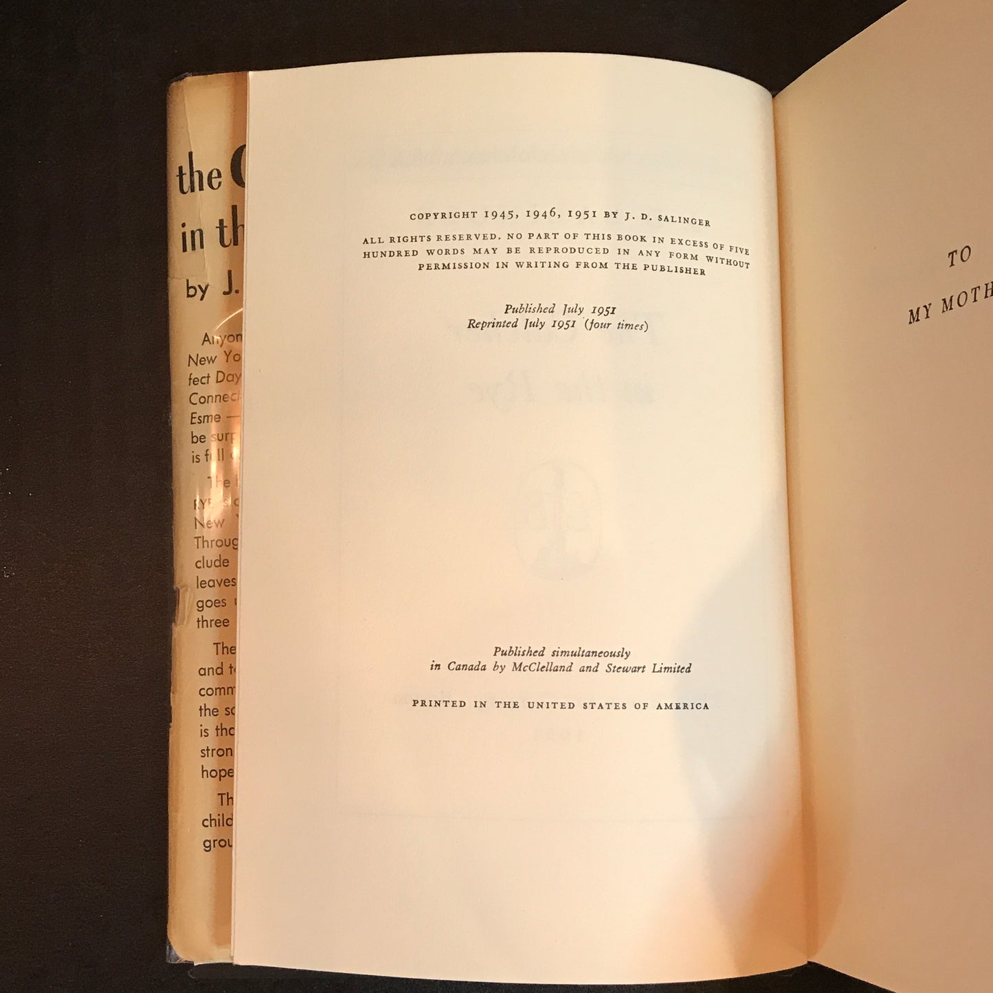 The Catcher in the Rye - J. D. Salinger - Fifth Print - 1951