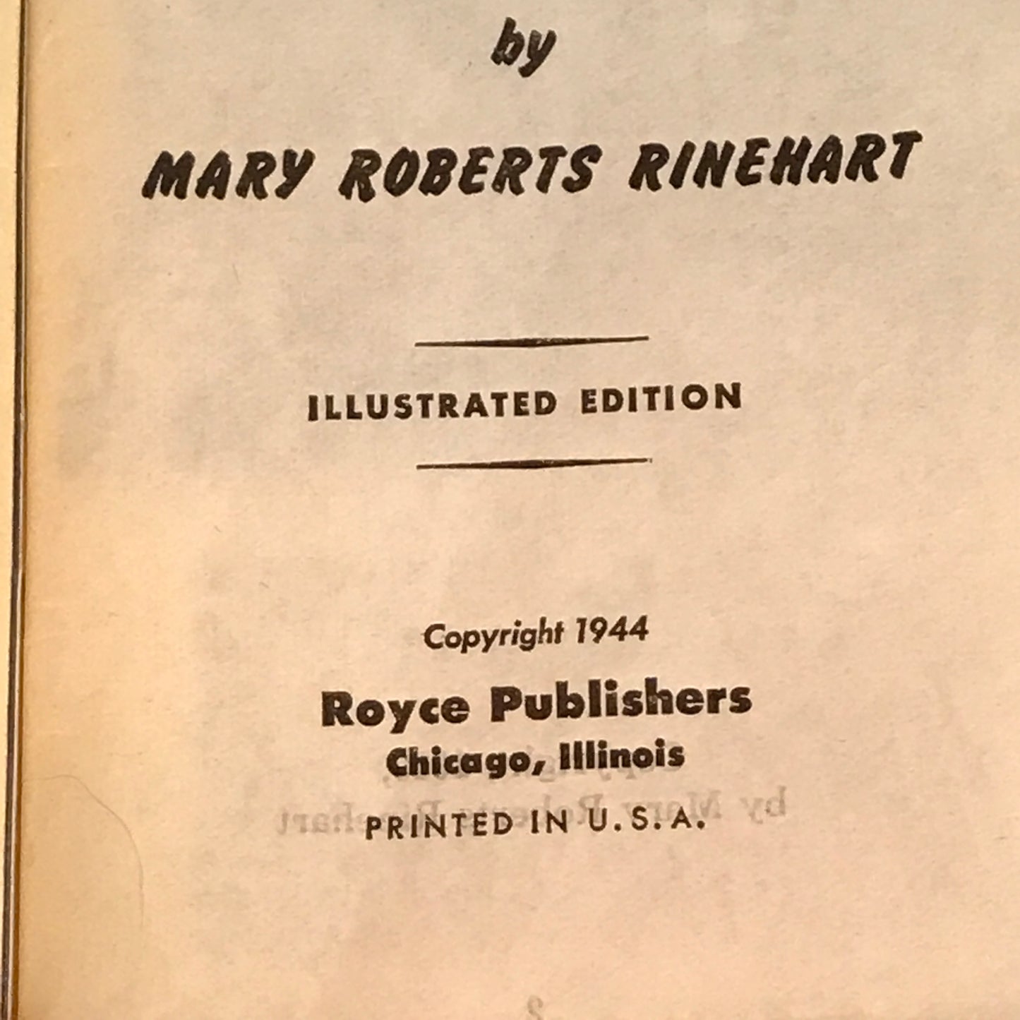 The Curve of the Catenary - Mary Roberts Rinehart - 1944