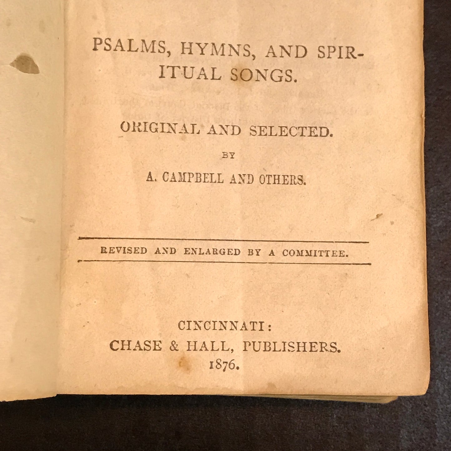 The Christian Hymn Book - A. Campbell - 1876