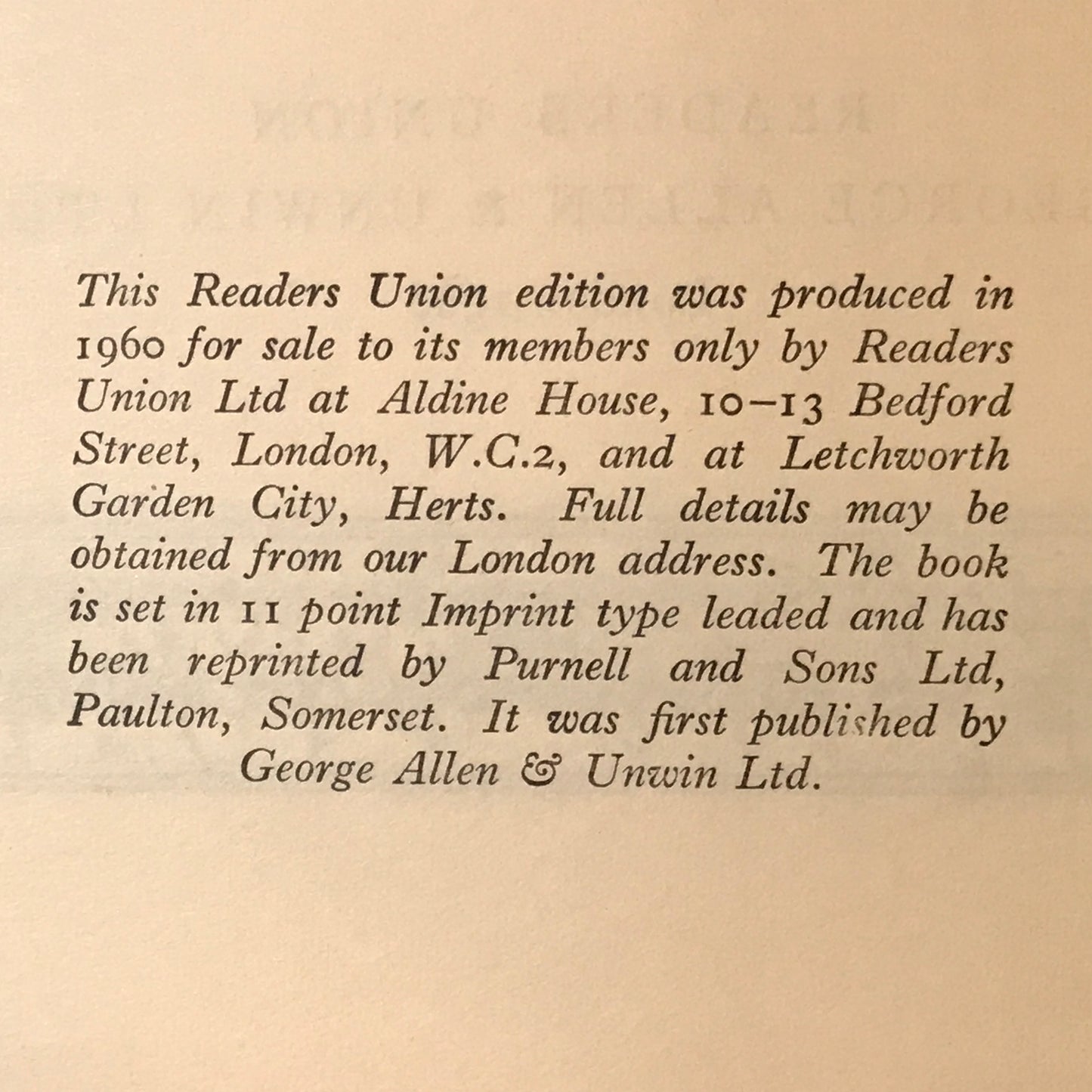 The Lord of the Rings - J. R. R. Tolkien - Readers Union Edition - 1960