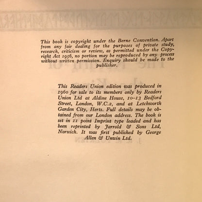 The Lord of the Rings - J. R. R. Tolkien - Readers Union Edition - 1960