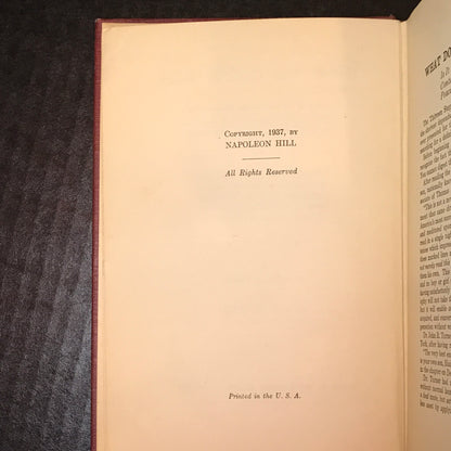 Think and Grow Rich - Napoleon Hill - First Edition - 1937