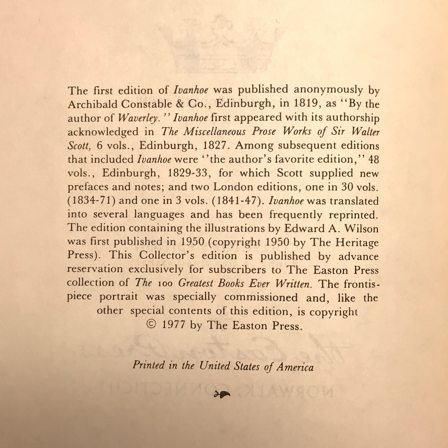 Ivanhoe - Easton Press - Sir Walter Scott - 1977