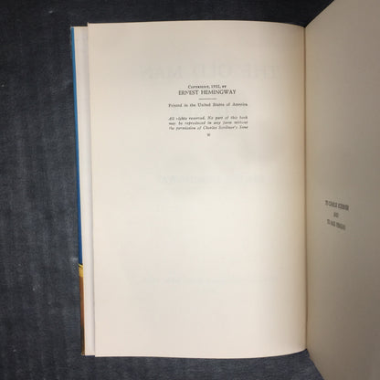 The Old Man and The Sea - Ernest Hemingway - Book Club Editon - 1952