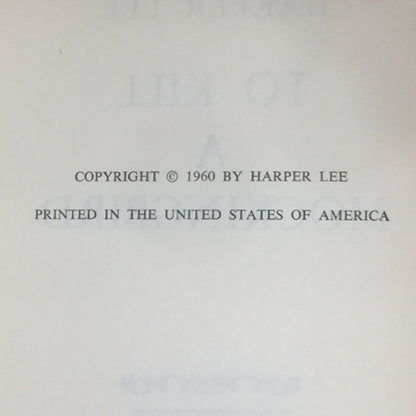 To Kill A Mockingbird - Harper Lee - Book Club Edition - 1960