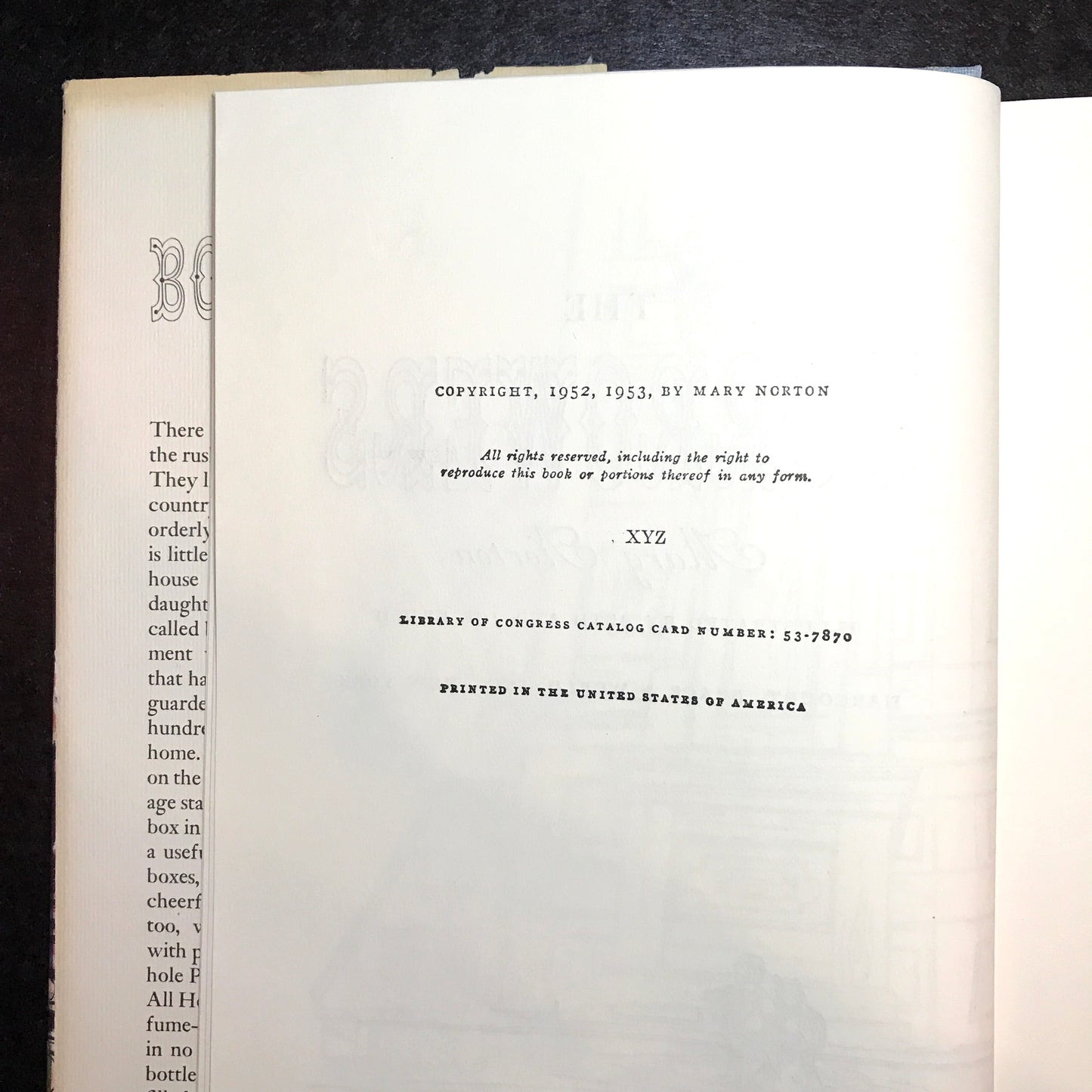 The Borrowers - Mary Norton - U.S. Edition - Early Print - 1953