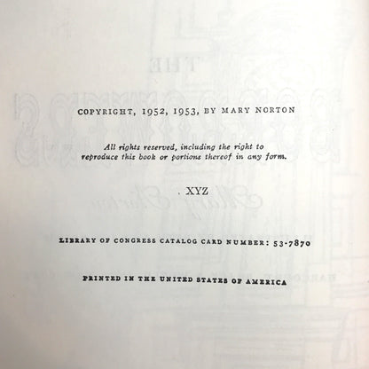 The Borrowers - Mary Norton - U.S. Edition - Early Print - 1953