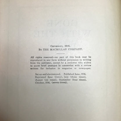 Gone With The Wind - Margaret Mitchell - 23rd Print - 1936