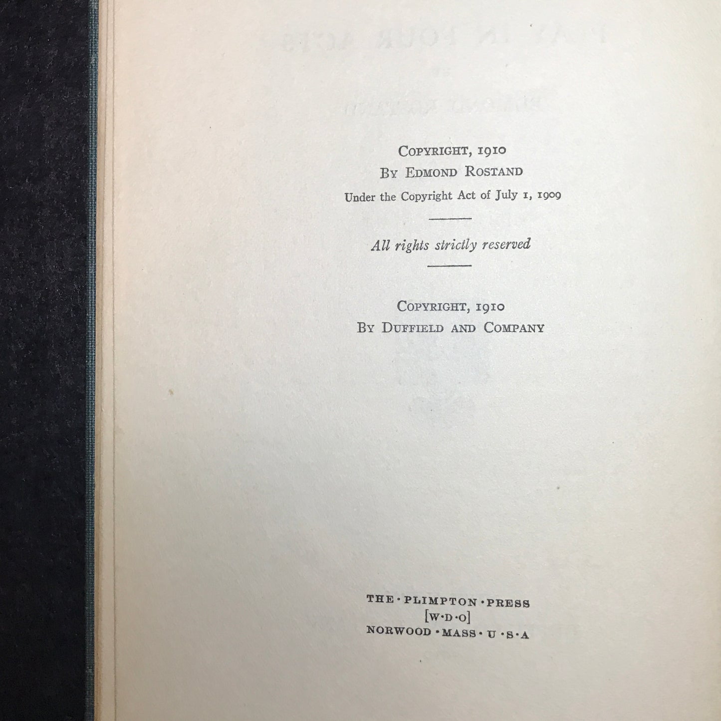 Chantecler: A Play in Four Acts - Edmond Rostand - 1910