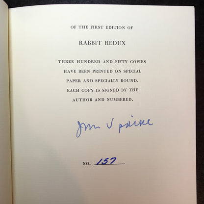 Special Edition Rabbit Redux - John Updike - First Edition - Signed - 1971