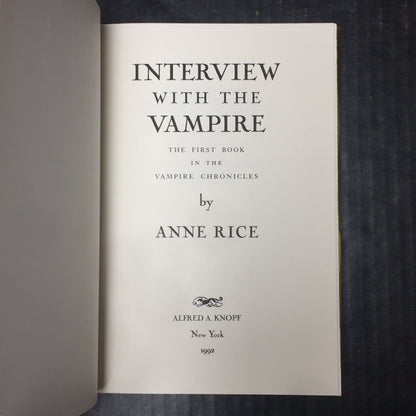 Interview With The Vampire - Anne Rice - Third Printing - 1992