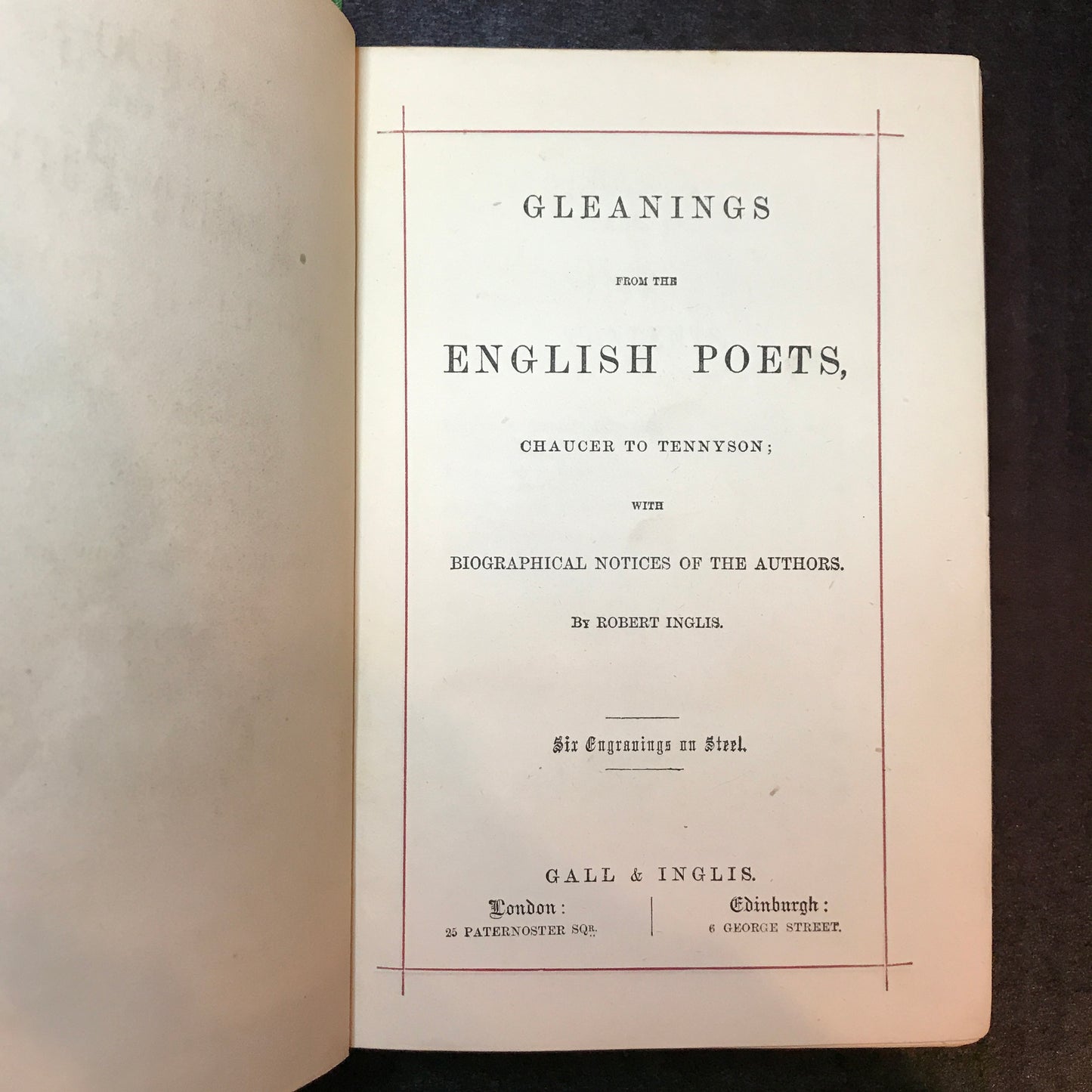 Gleanings from the English Poets - Robert Inglis - c. 1937