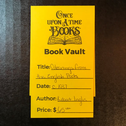 Gleanings from the English Poets - Robert Inglis - c. 1937