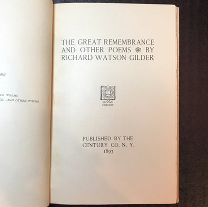 The Great Remembrance - Richard Watson Gilder - 1893