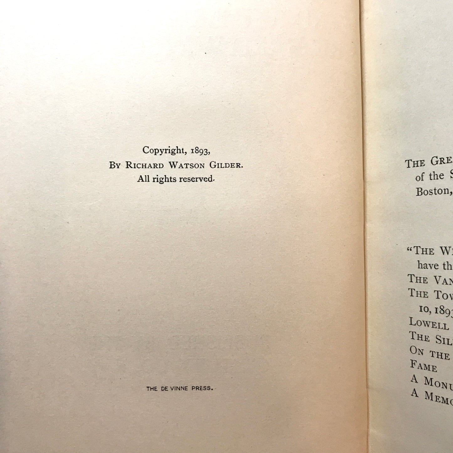 The Great Remembrance - Richard Watson Gilder - 1893
