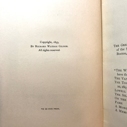 The Great Remembrance - Richard Watson Gilder - 1893