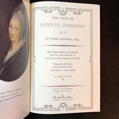 The Life of Samuel Johnson - James Boswell - Easton Press - Full Set - 4 Volumes - 1993