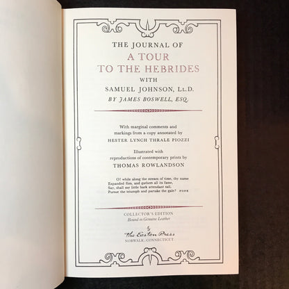 The Life of Samuel Johnson - James Boswell - Easton Press - Full Set - 4 Volumes - 1993