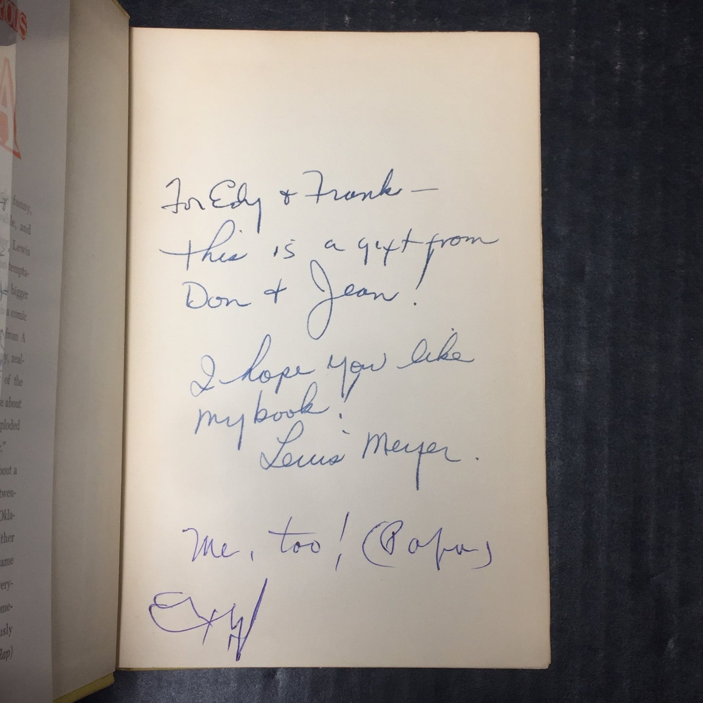 Preposterous Papa - Lewis Meyer - Inscribed - First Edition - Oklahoma Author - 1959