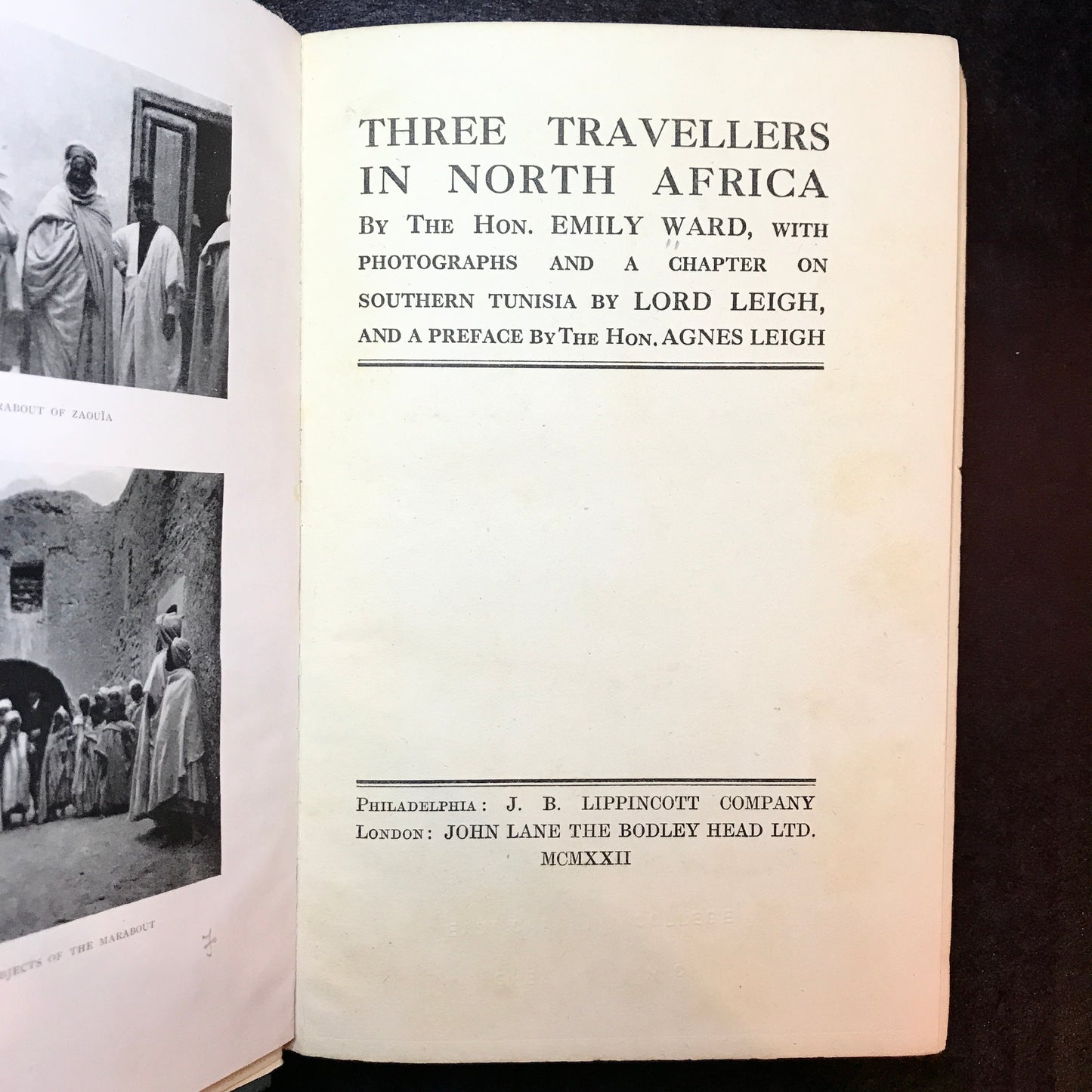 Three Travellers in North Africa - Emily Ward - First Edition - 1922