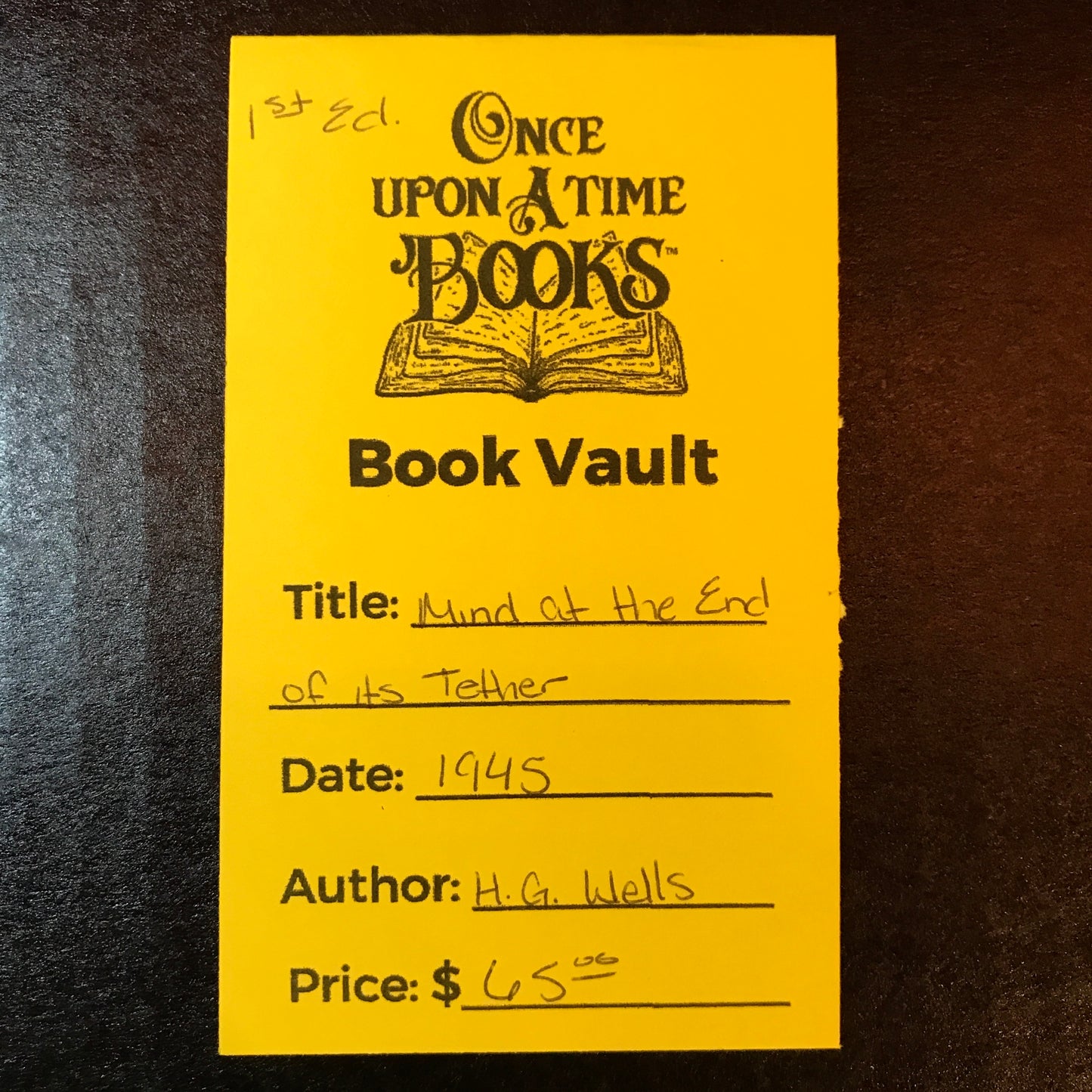 Mind at the End of its Tether - H. G. Wells - First Edition - 1945