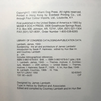 Sundancing: The Art and Architecture of James Lambeth - James Lambeth - 1993