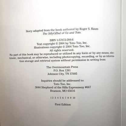 Toto of Oz and the Surprise Party - Roger S. Baum - Signed - 2004