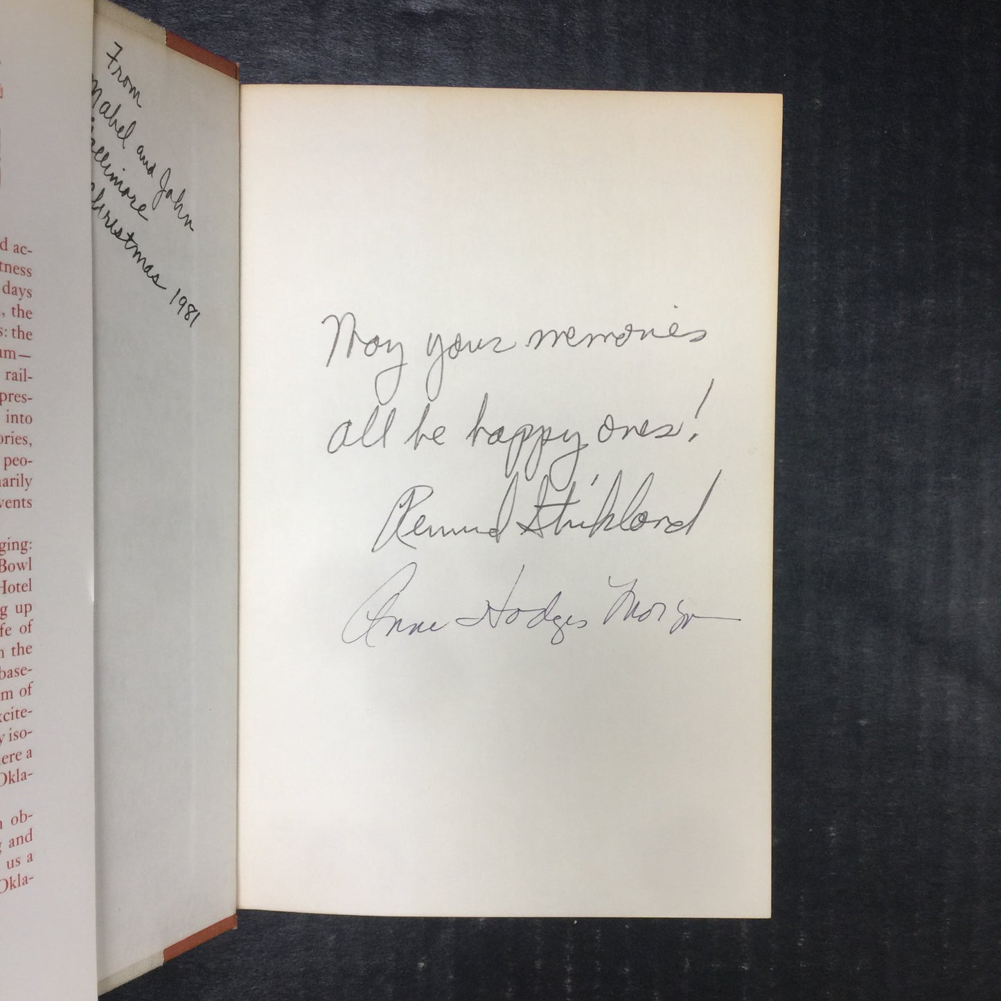 Oklahoma Memories - Anne Hodges Morgan - First Edition - Signed Twice - 1981