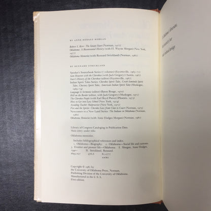 Oklahoma Memories - Anne Hodges Morgan - First Edition - Signed Twice - 1981