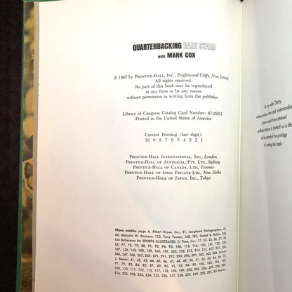 Quarterbacking - Bart Starr - First Edition - Signed - 1967