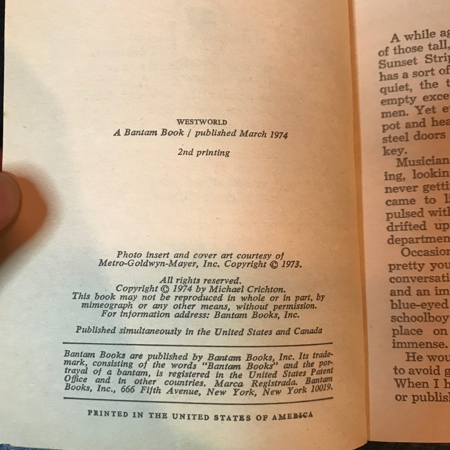 Westworld - Michael Crichton - Book Club Edition - 1974
