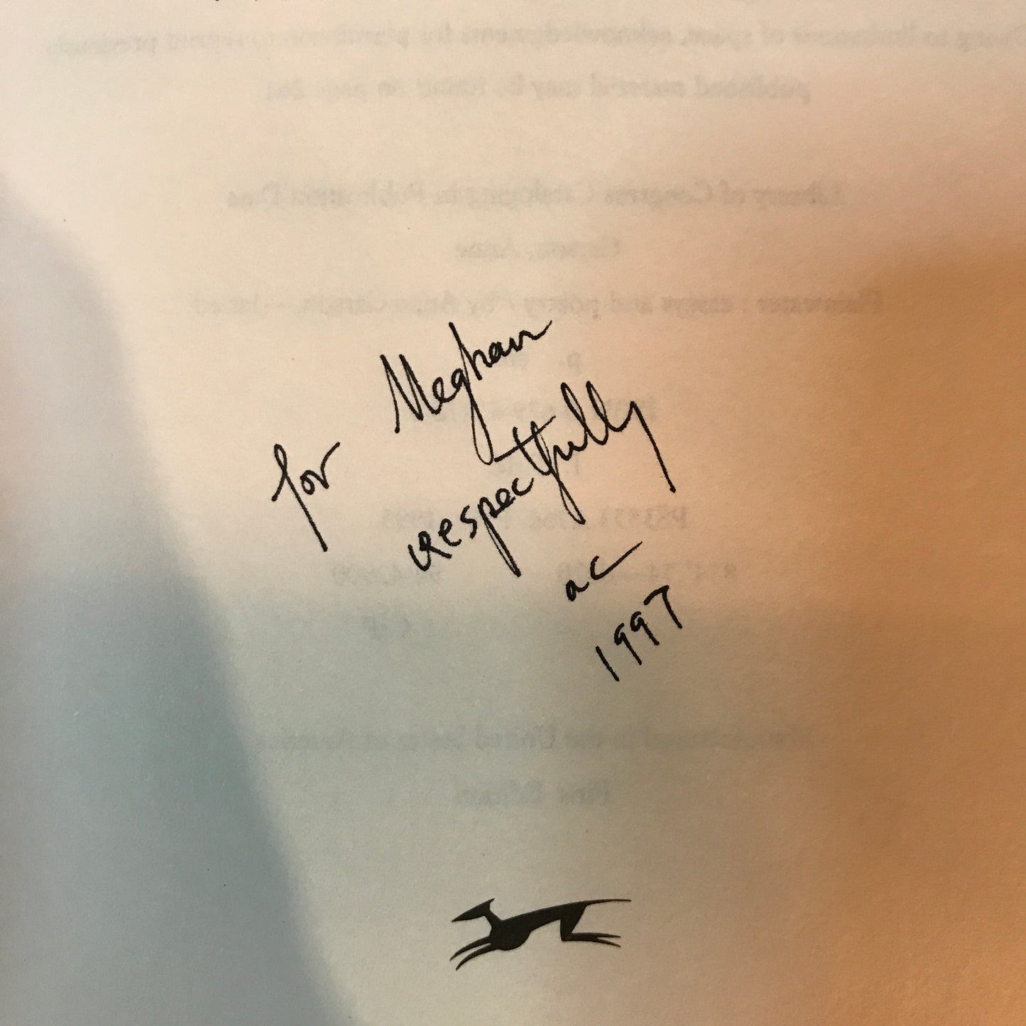 Plainwater - Anne Carson - Signed - 1st Edition - 1995