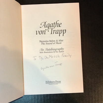 Agathe von Trapp: Memories Before & After The Sound of Music - Agathe von Trapp - Signed - 2003