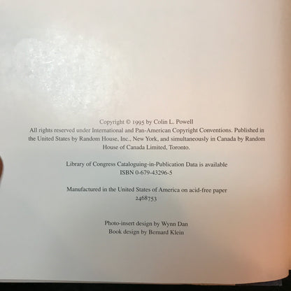 My American Journey - Colin Powell and Joseph E. Pearson - Signed - 1995