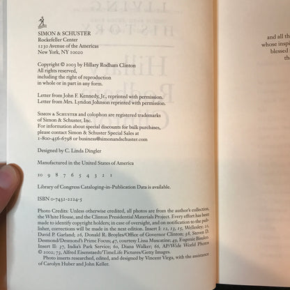 Living History - Hillary Rodham Clinton - Signed - 1st Edition - 2003