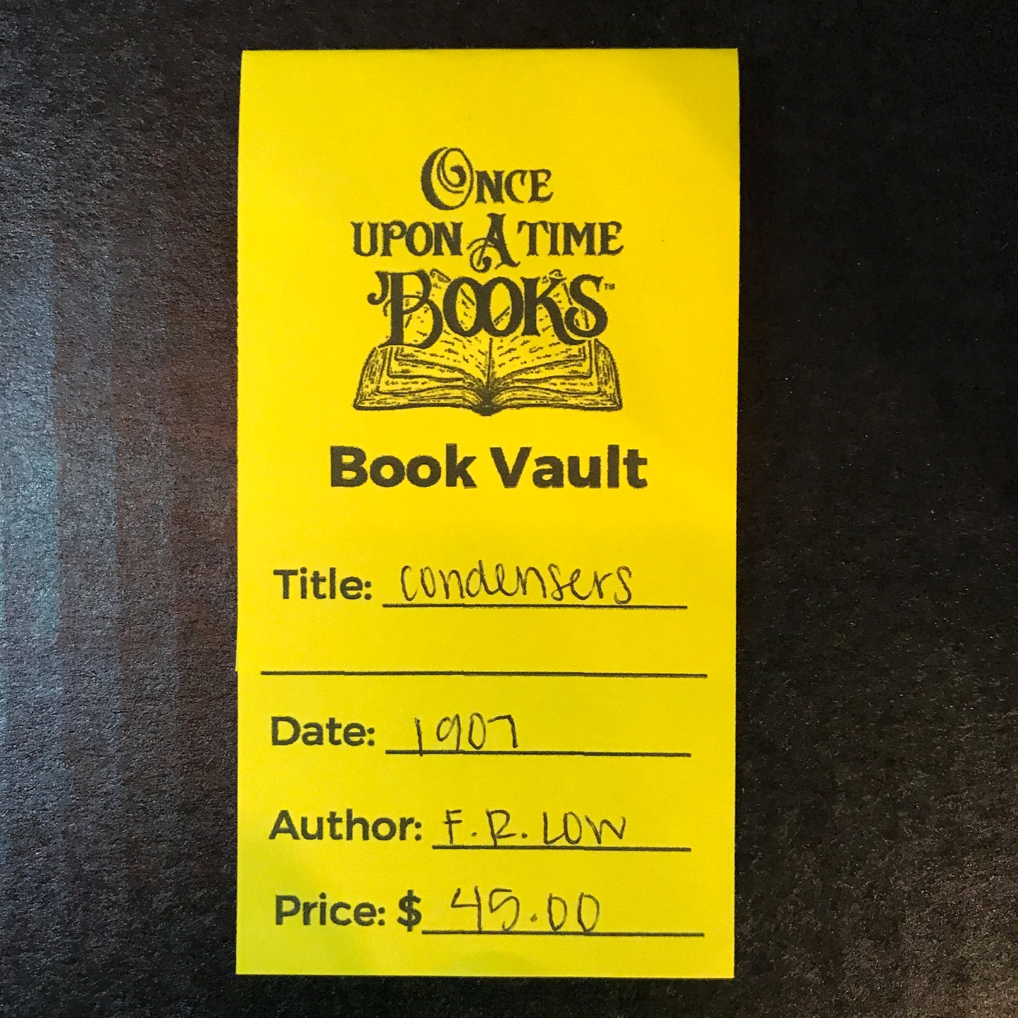 Condensers - F. R. Low - 1907