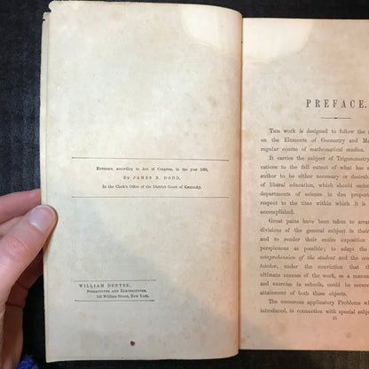 Elements of Trigonometry, Plane and Spherical - James B. Dodd - Ex-Library - 1859