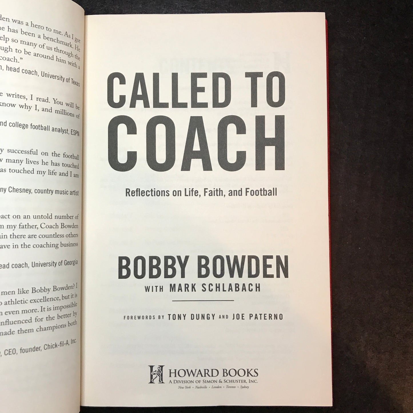 Called to Coach - Bobby Bowden and Mark Schlabach - Signed by Bowden - 2010