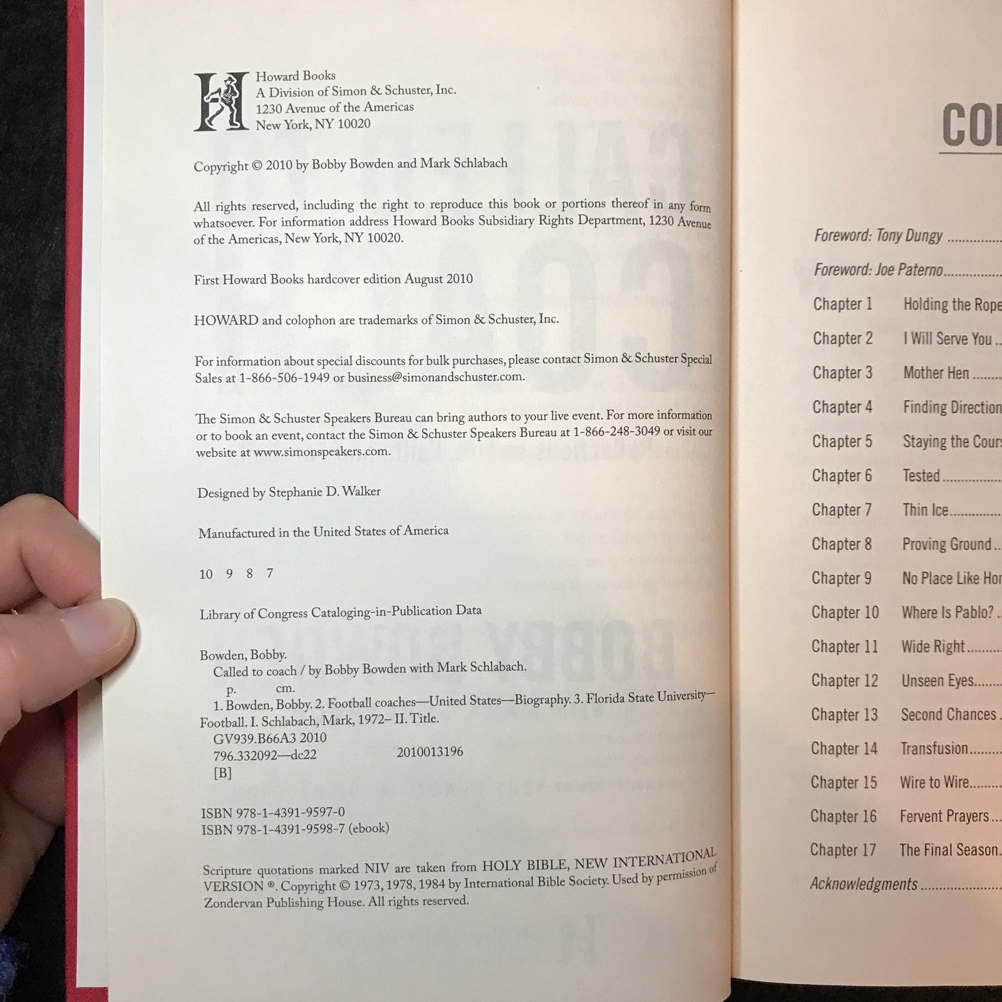 Called to Coach - Bobby Bowden and Mark Schlabach - Signed by Bowden - 2010