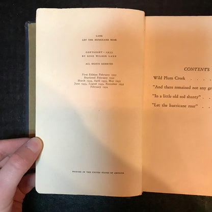 Let The Hurricane Roar - Rose Wilder Lane - Ex-Library - 1934
