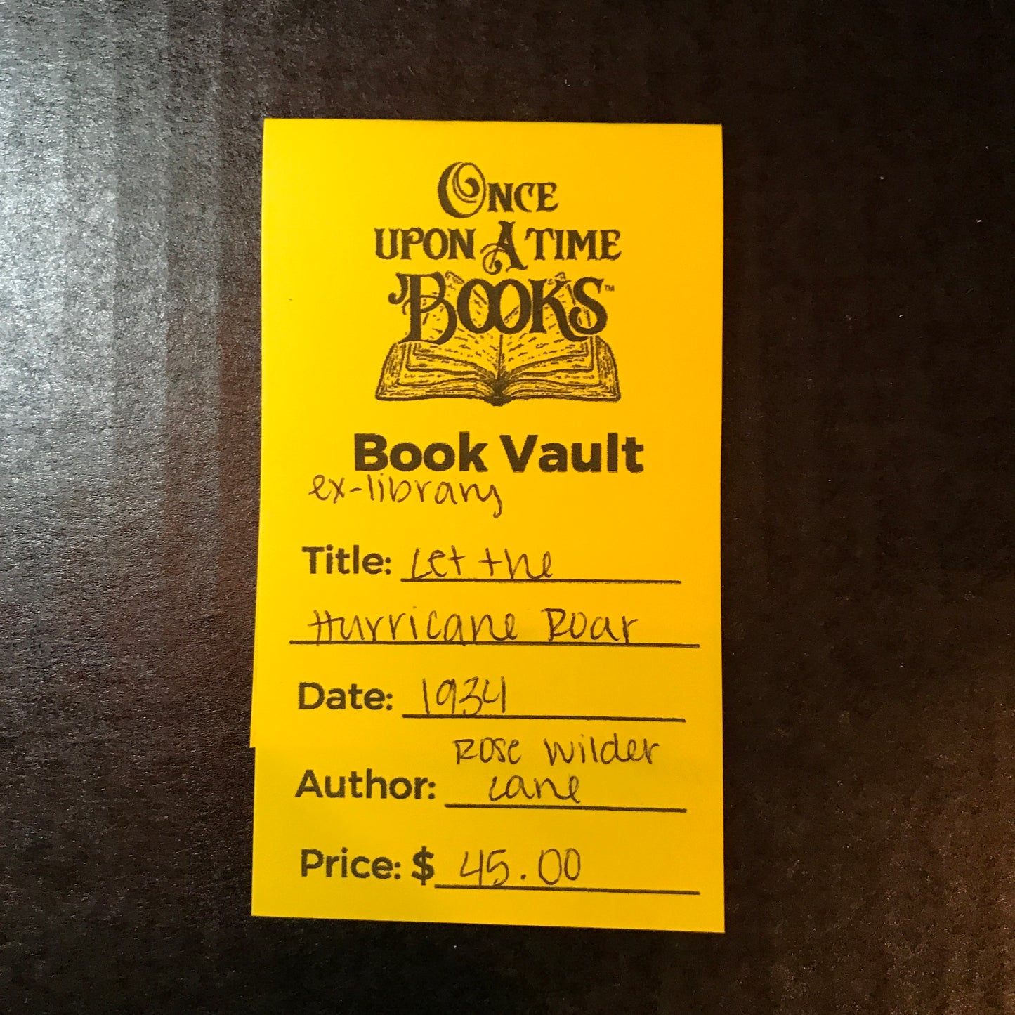 Let The Hurricane Roar - Rose Wilder Lane - Ex-Library - 1934