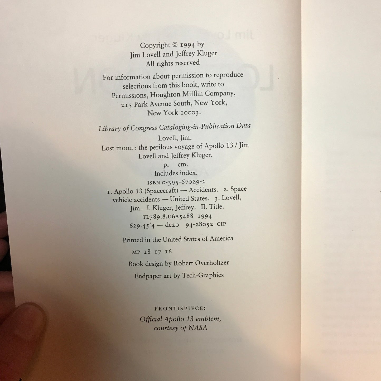 Lost Moon - Jim Lovell and Jeffrey Kluger - Signed by Lovell - 1994