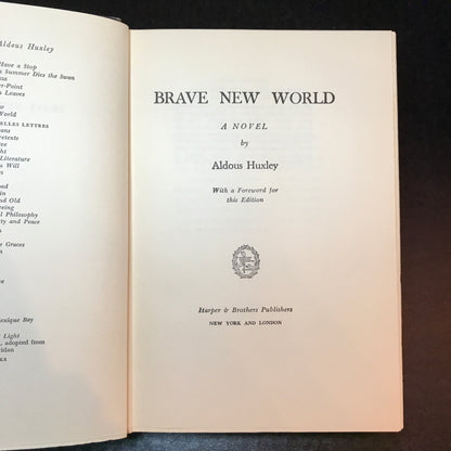 Brave New World - Aldous Huxley - Very Scarce - 1946