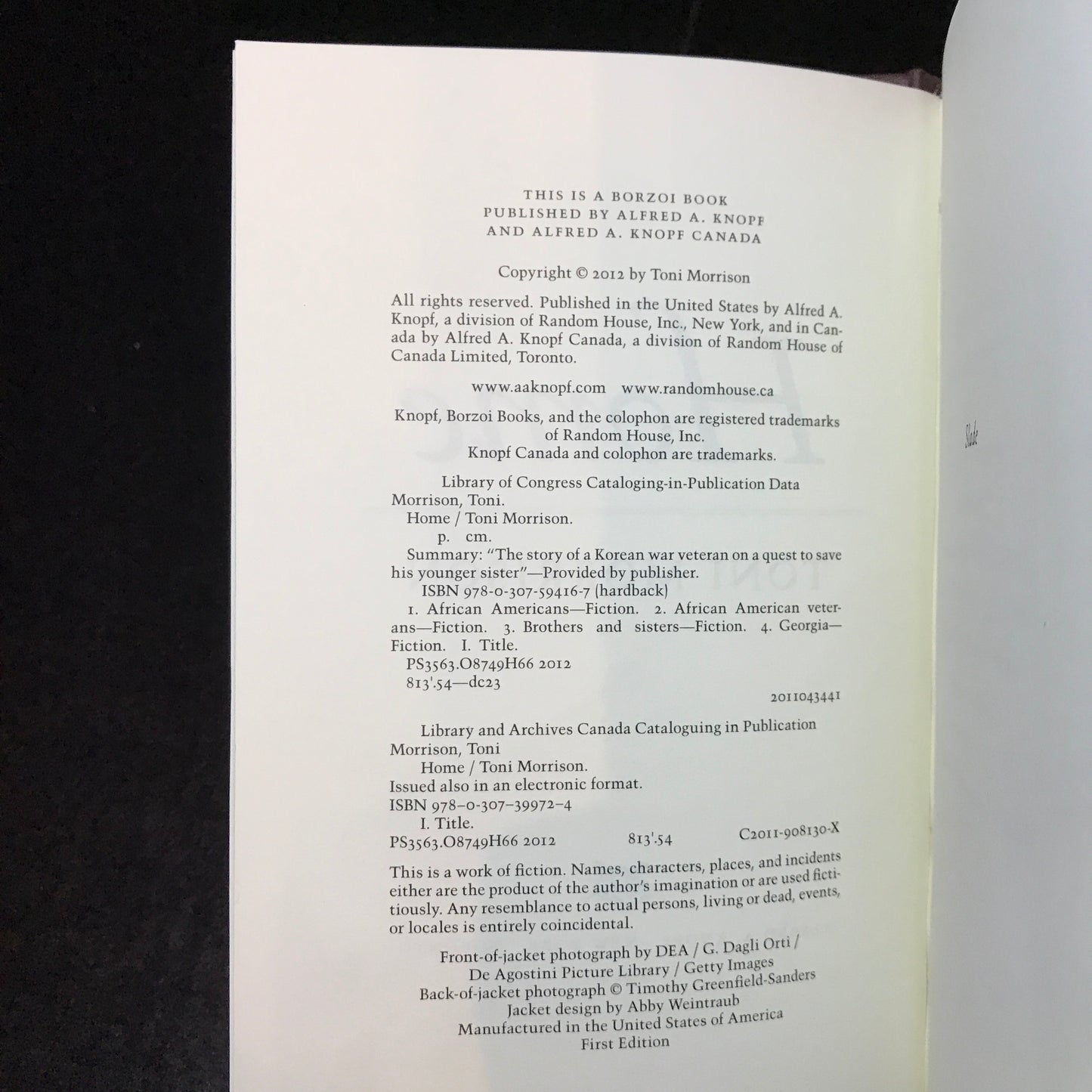 Home - Toni Morrison - Signed - 2012