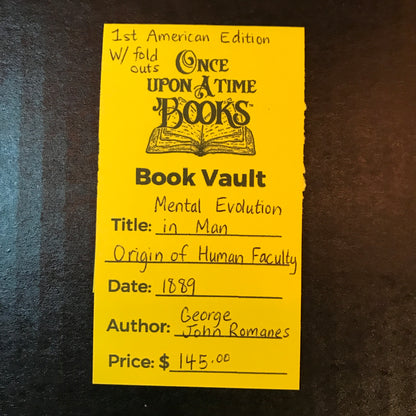 Mental Evolution in Man (Origin of Human Faculty) - George John Romanes - 1st American Edition - 1889