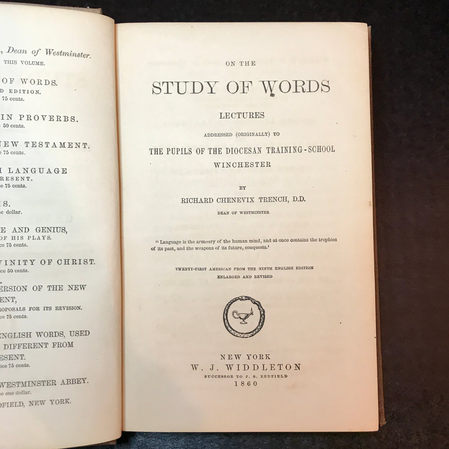 Trench on the Study of Words - Richard Chenevix Trench - 1860