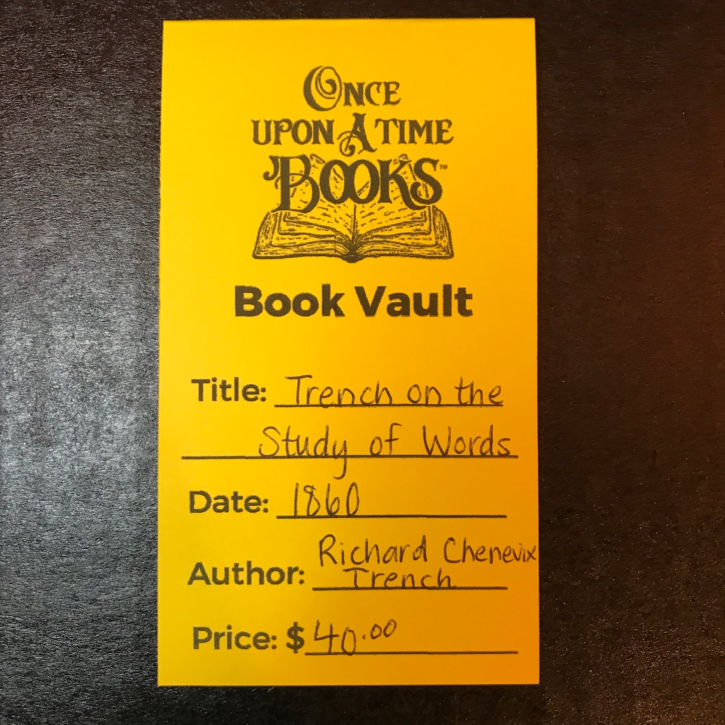 Trench on the Study of Words - Richard Chenevix Trench - 1860