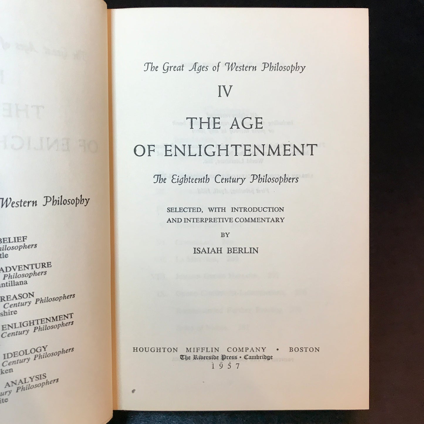 The Great Ages of Western Philosophy - Morton White & Various Authors - 6 Volume Set - 1957