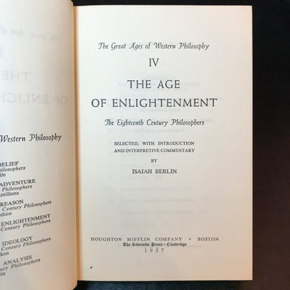 The Great Ages of Western Philosophy - Morton White & Various Authors - 6 Volume Set - 1957